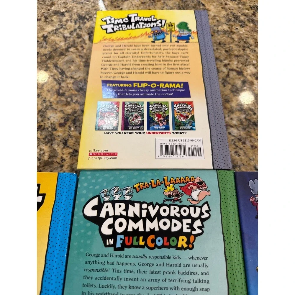 Captain Underpants Hardcover Book Lot Dav Pilkey Full Color 7 Books Scholastic